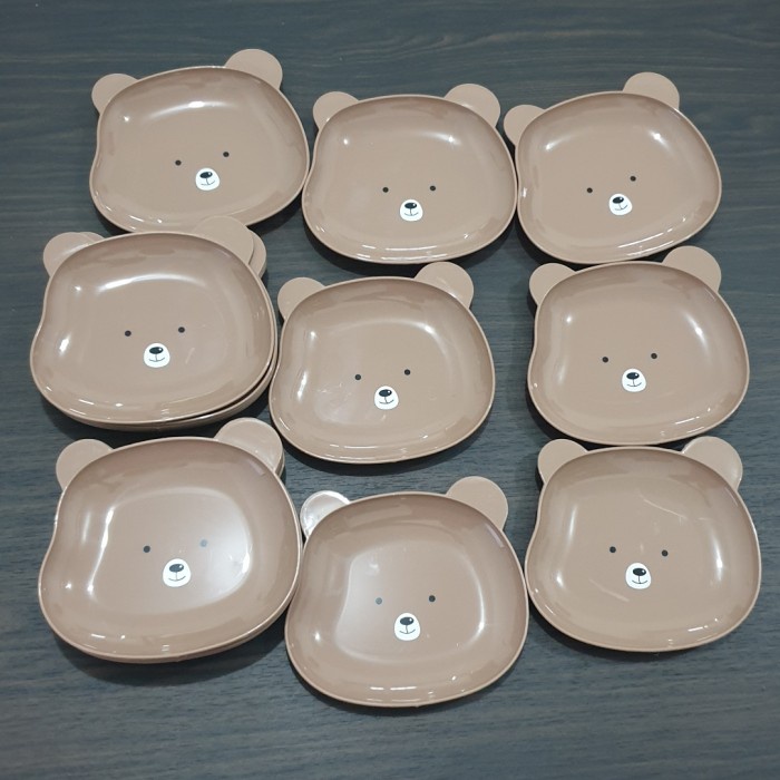 Piring Snack Bentuk Beruang Tempat Makan Anak Lucu Bear Plastik PRG09