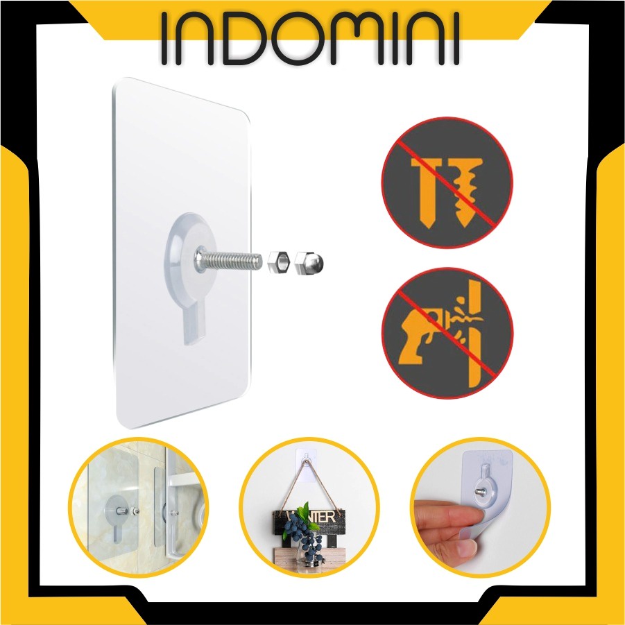 INDOMINI R522 Magic Hook Baut Tanpa Bor/ Gantungan Kait dan Baut Tempel/ Mur Stiker