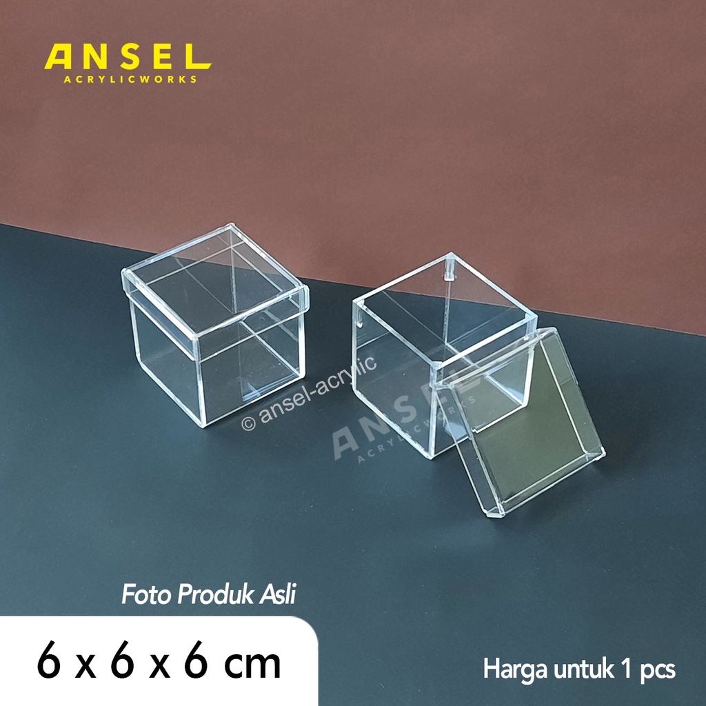 

ANSEL Box Akrilik Multifungsi 6x6x6 cm - Kotak Hadiah Kado, Parsel, Aksesoris
