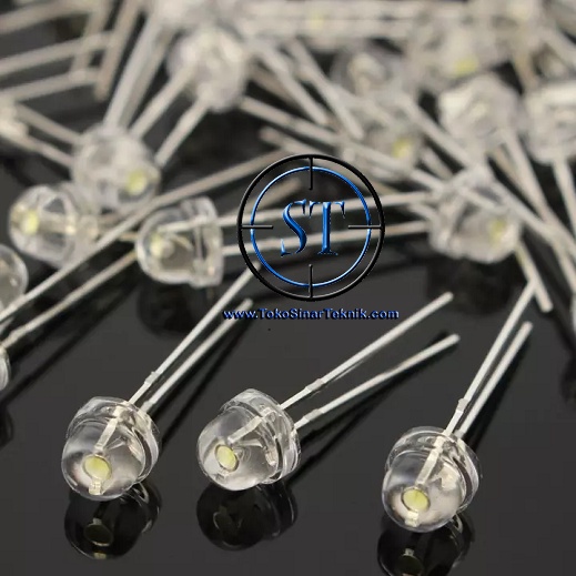 10 PCS LED Putih = Putih 5mm Camping Straw hat White Bulat LAmpu Senter CCTV Dekorasi Terang
