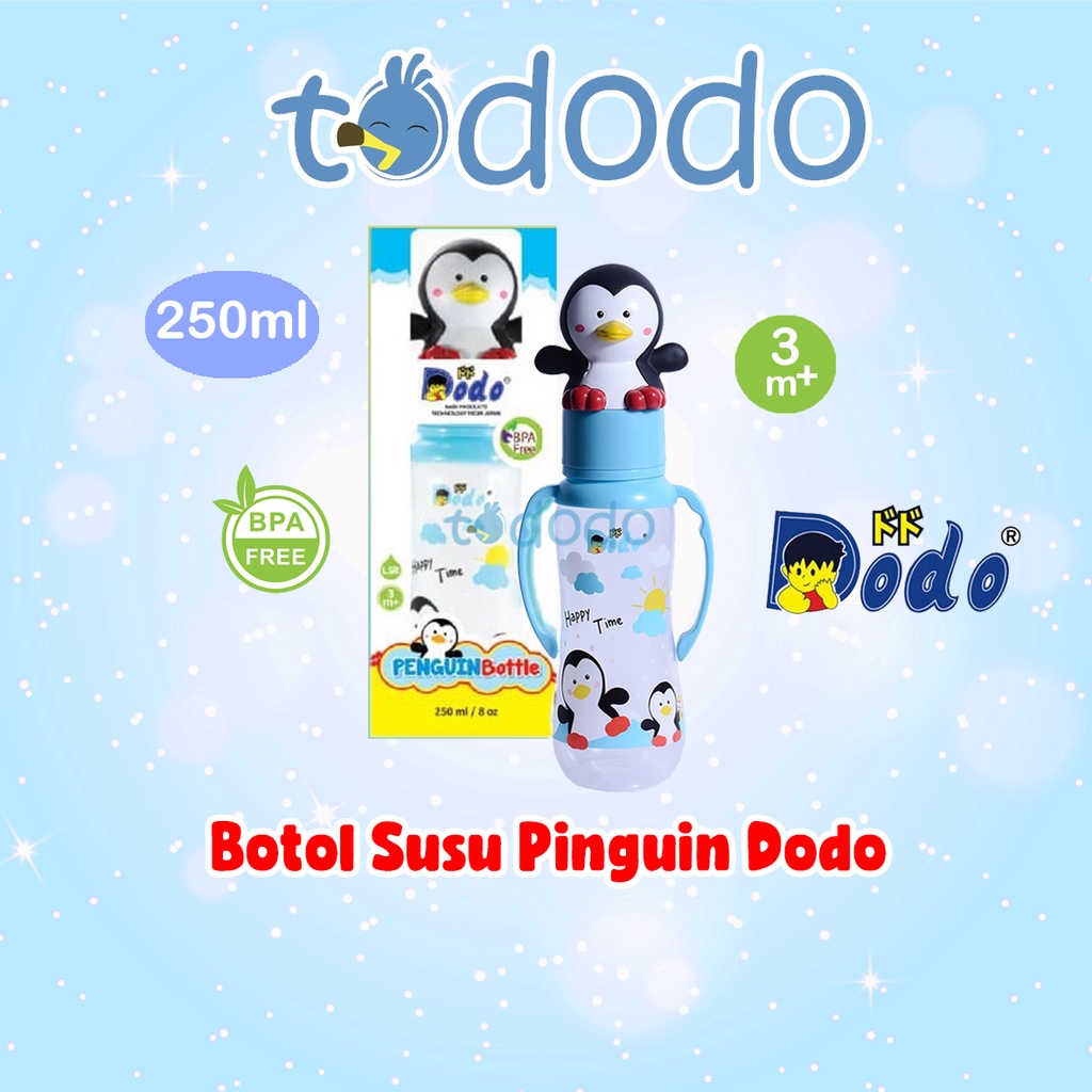 Botol Minum Susu Anak Penguin Lucu Pegangan Dodo/ Bottle PP With Handle 250ml