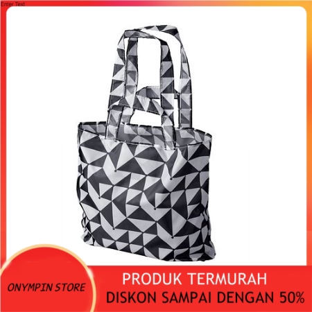 KANTONG BELANJA LIPAT/TAS BELANJA KAIN, HITAM PUTIH