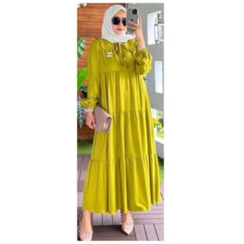 Dress midi/dress/Gamis/dress Midi susun/Gamis midi kaira