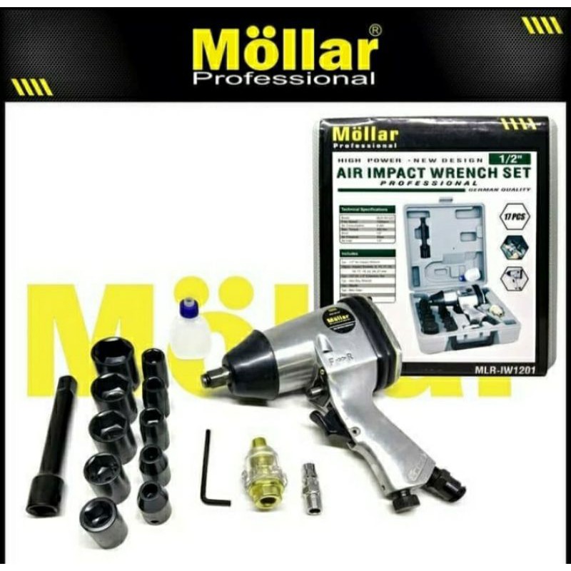 Air Impact Wrench Mollar Air impact 1/2" set