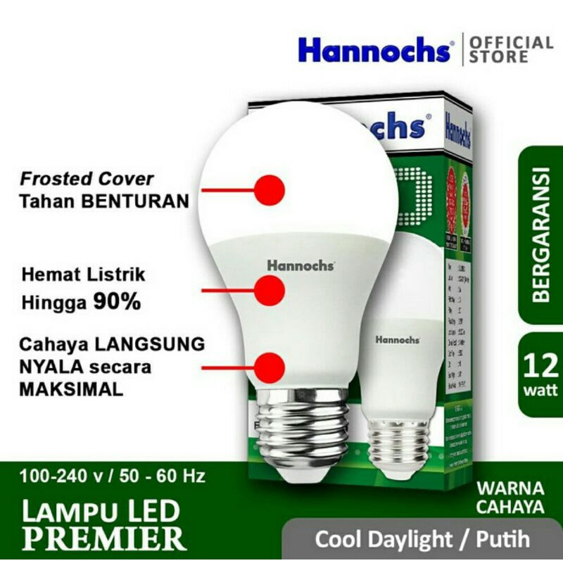 Lampu Led Hannochs 12w/12 Watt Premier Bolam