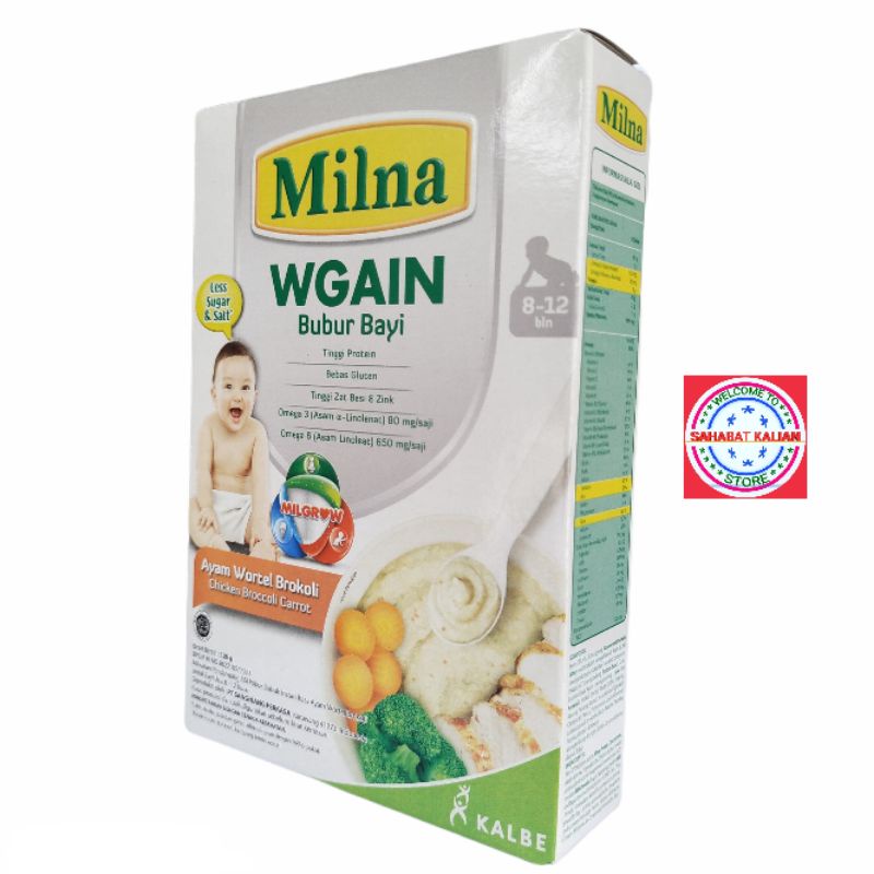 MILNA WGAIN BUBUR BAYI 8 - 12 BULAN 120GR PER 1 BOX