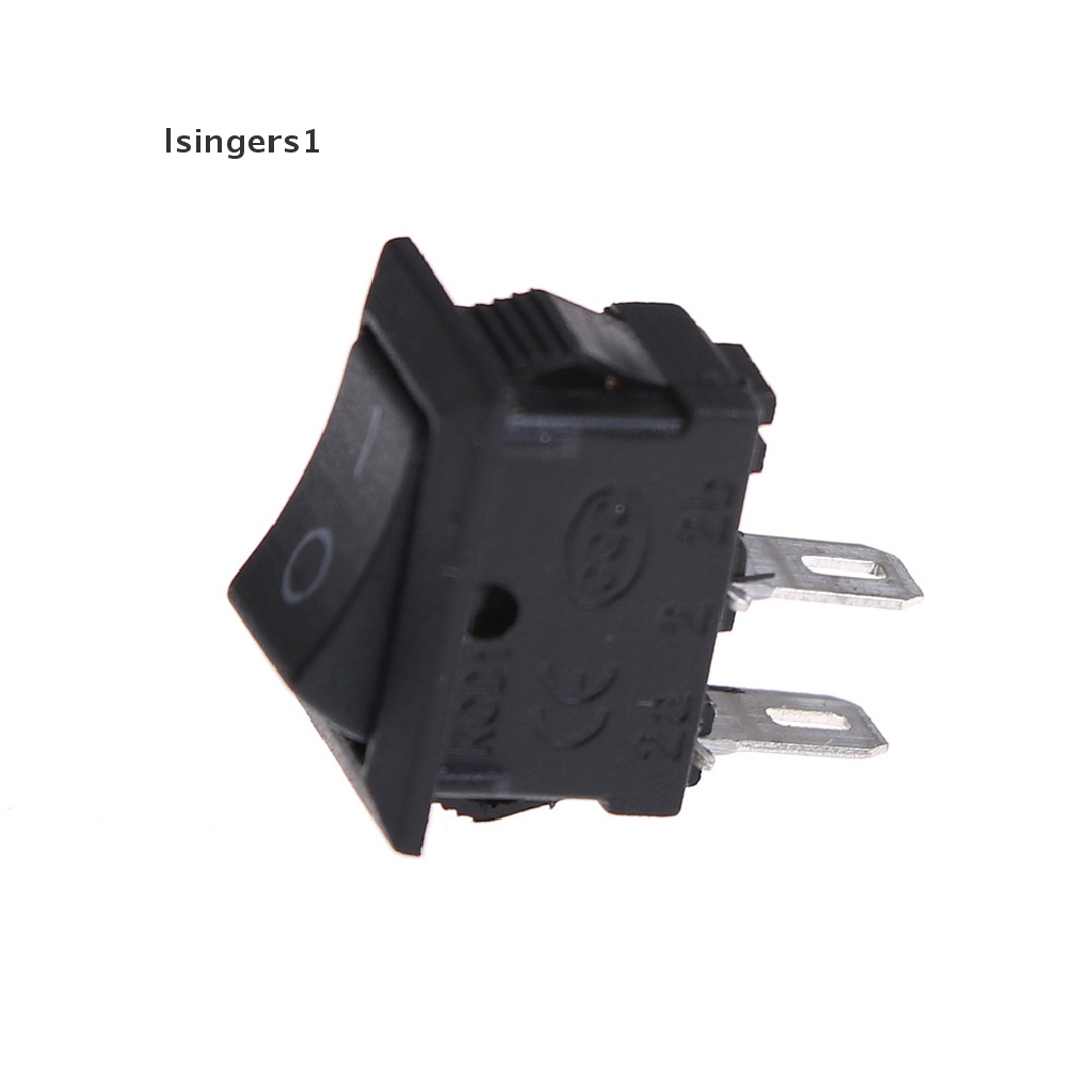 (lsingers1) 10pcs Saklar Rocker Switch 10x15mm KCD1-11 250VAC / 3A 6A 125V AC 2P Warna Hitam