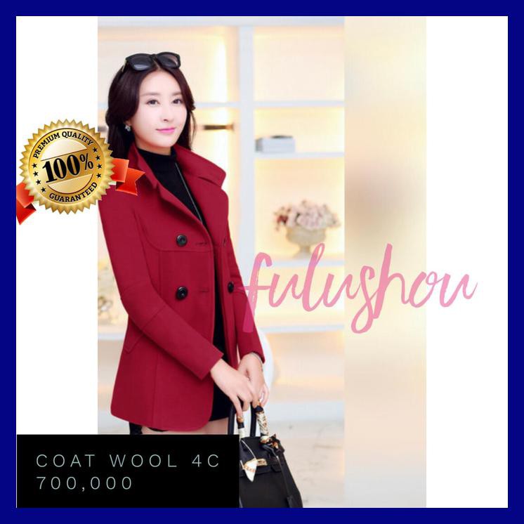 BEST SELLER! WINTER COAT WOOL KOREAN PREMIUM - MERAH