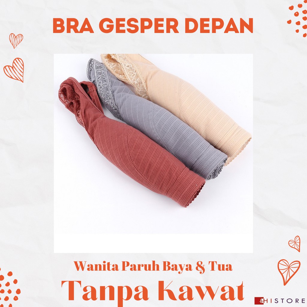 [HI] Bra Seamless Push Up Nirkabel Gesper Depan 2084 Wanita Paruh Baya dan Tua