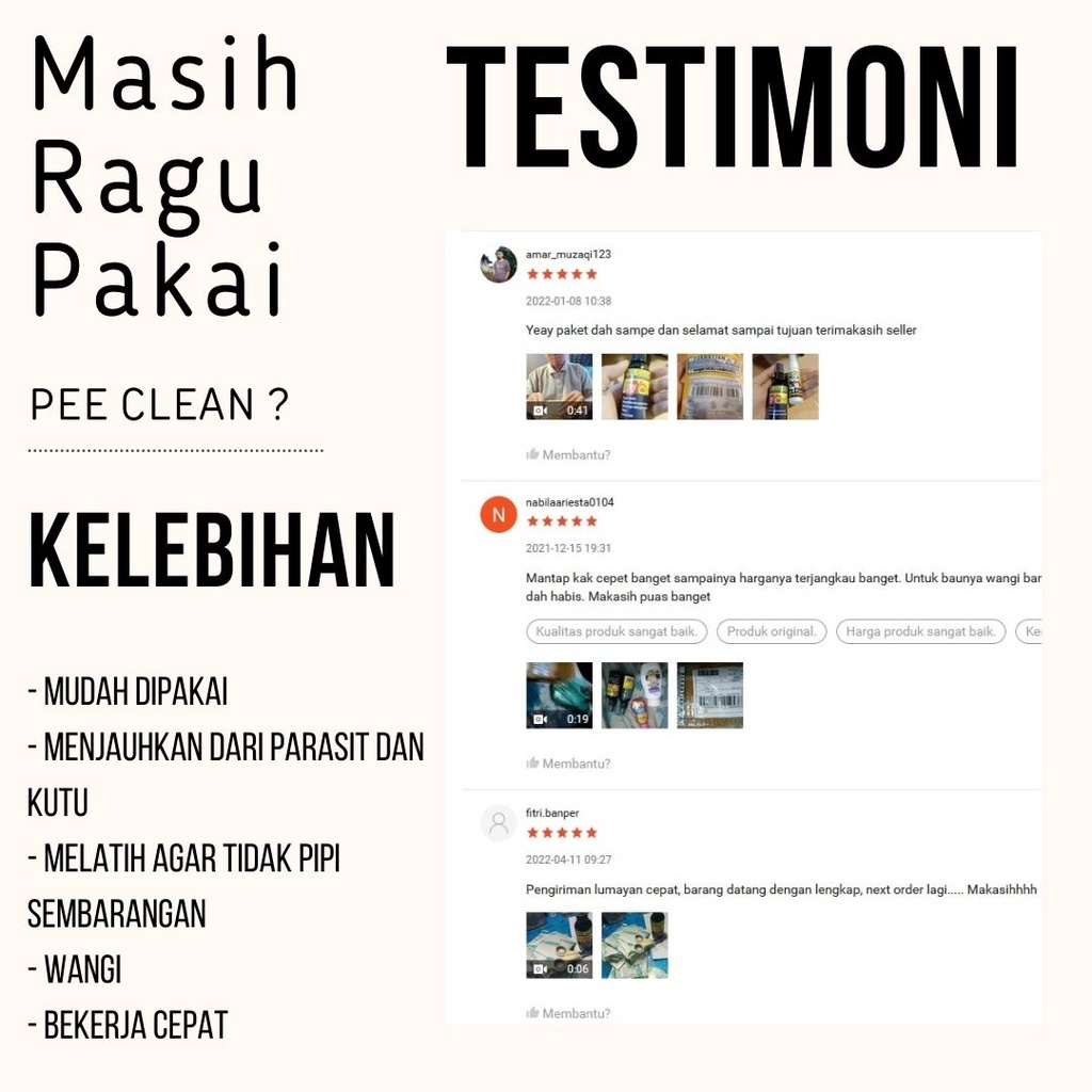 PEECLEAN Penghilang Bau Pesing Pipis dan Kotoran Kucing Anjing Kelinci Disenfektan Kandang Hewan ORIGINAL PEE CLEAN FEZONE