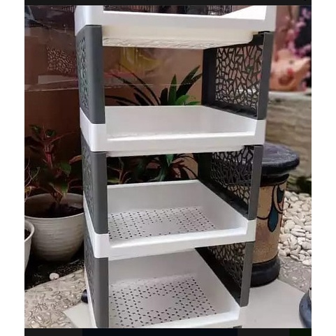 Rak Dorong YOYO Plastik Tebal Susun 4 Roda Serba Guna ( serbaguna )