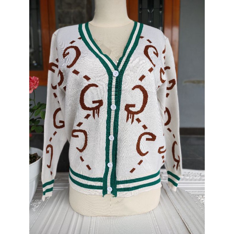 cardigan rajut gucci