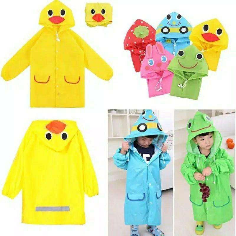 ~ PIYOSHI08 ~ Jas Hujan Anak Balita Funny Raincoat Karakter Lucu Jubah Lengan EVA 2-5 Tahun MA15