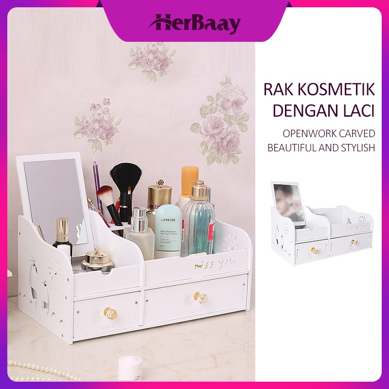 

Herbaay BISA COD Rak Kosmetik Cosmetic Storage Rak Organizer Kosmetik Dengan Laci Rak Make Up
