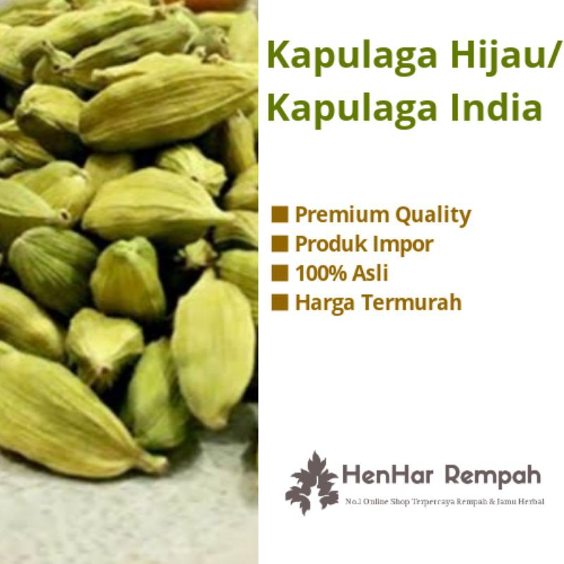 [250 gram] Kapulaga Hijau / Kapulaga India / Green Cardamon kualitas bagus Impor