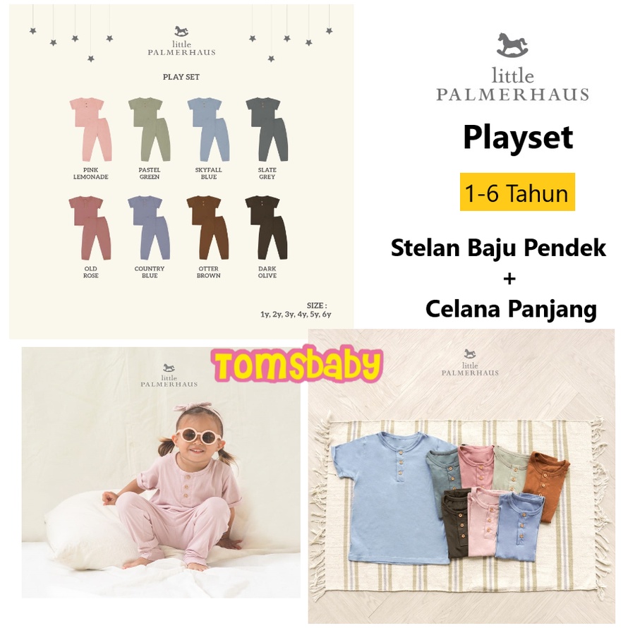 [1-4Thn] LITTLE PALMERHAUS (1stel) Colourful PLAYSET Stelan Baju Pendek Celana Panjang Anak Unisex