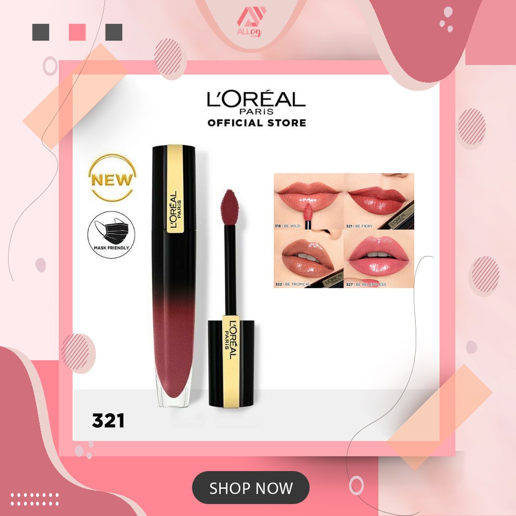 Jual L'Oreal Paris Brilliant Signature Glossy Lip Stain Be Fiery