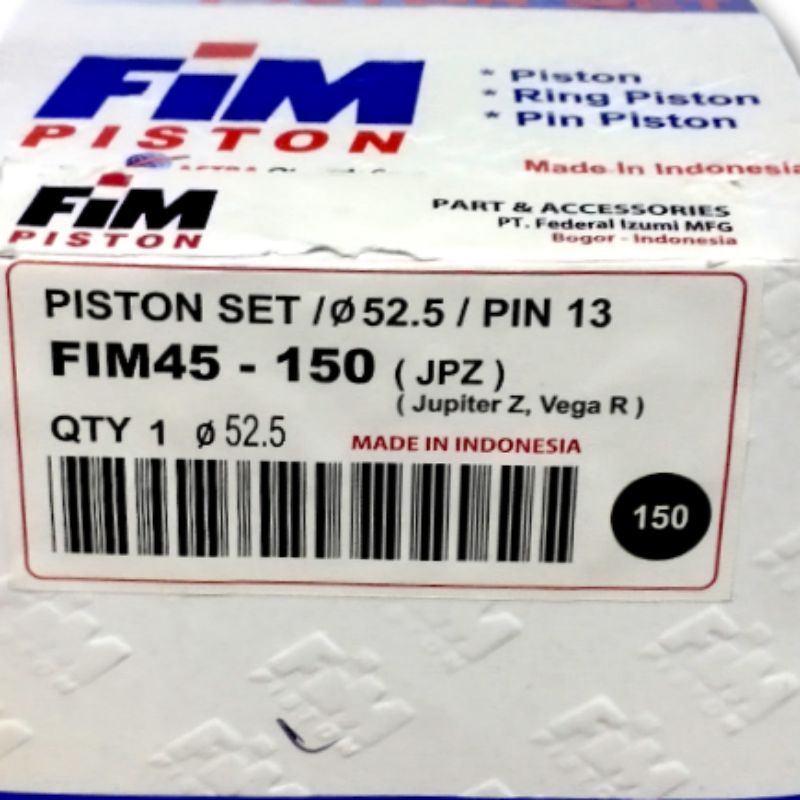 Piston seher kit jupiter z vega r new oversize 150 fim