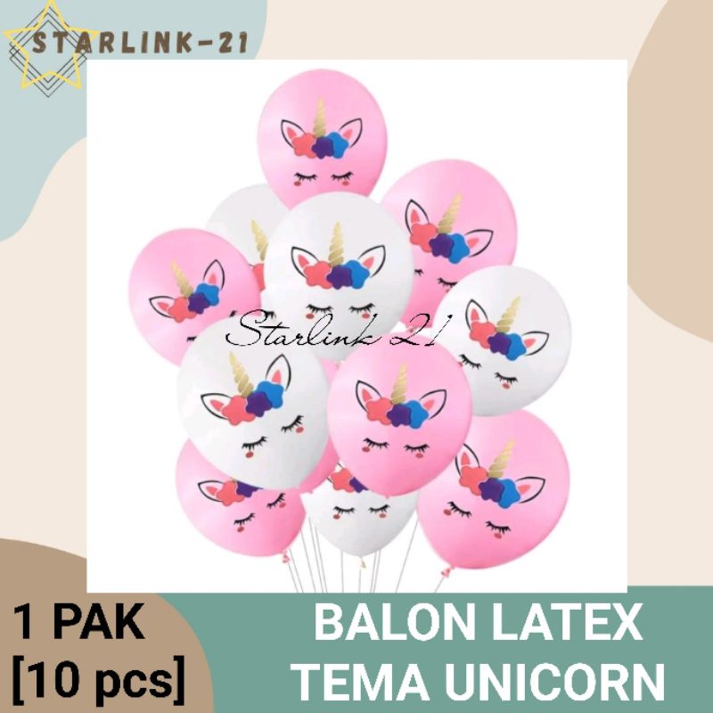 BALON LATEX UNICORN 10 pcs | Balon Dekorasi Ultah Anak