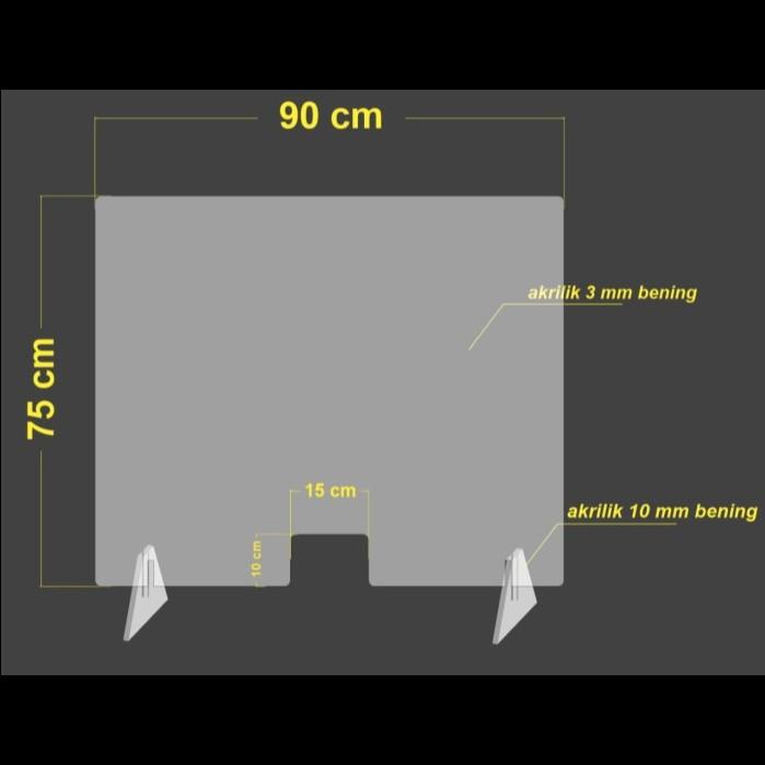 

SEKAT MEJA AKRILIK/PEMBATAS MEJA ACRYLIC UK 90x75 cm