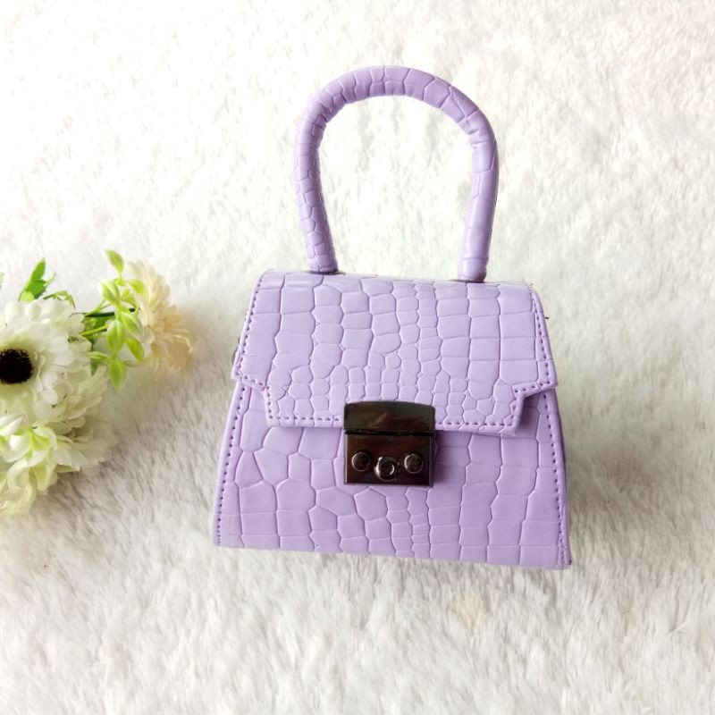 Mini bag Croco Magnolia Tali rantai