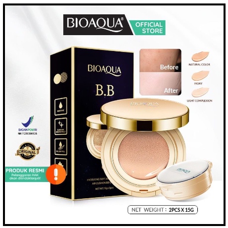 【BPOM】BIOAQUA Hydrating Soft And Flawless Air Cushion BB Cream / CUSHION BIOAQUA PLUS REFILL BPOM