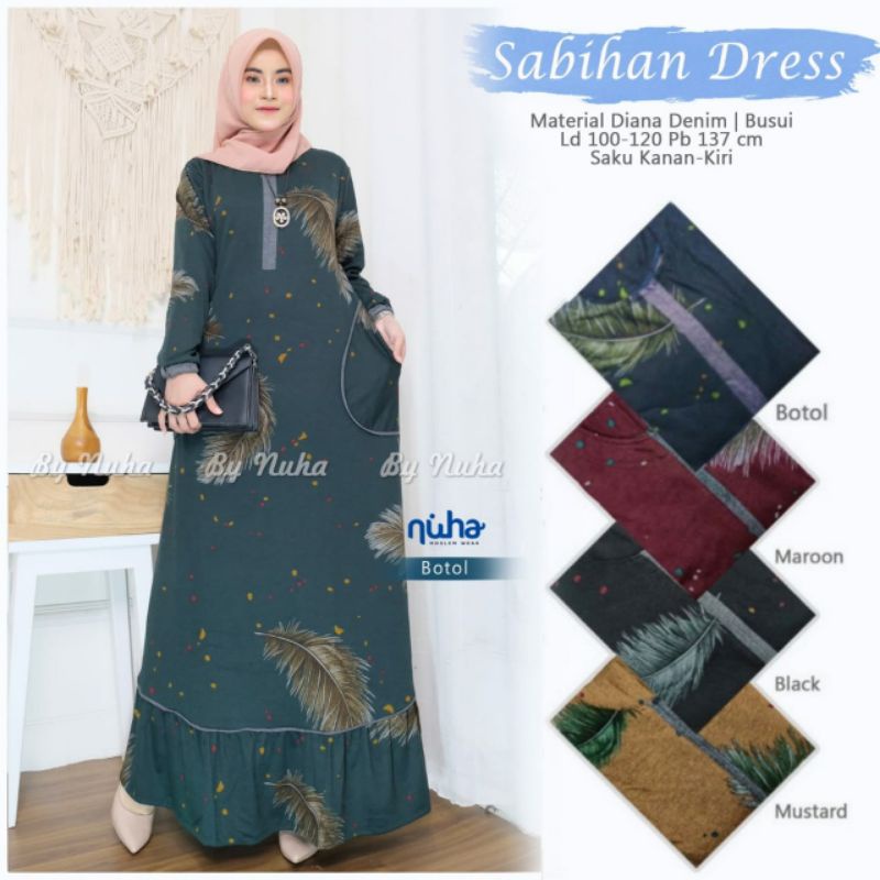 gamis SABIHAN/ LIFFY Maxy LD100-130 Diana denim(busui)