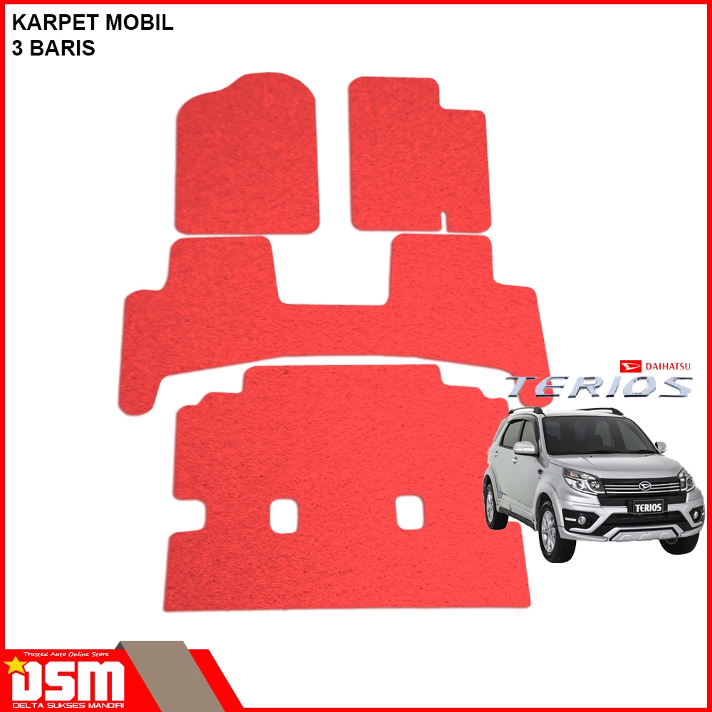 Karpet Mobil Daihatsu Terios Toyota Rush - 3 Baris / Karpet Mie Terios / Aksesoris Terios / DSM / karmob