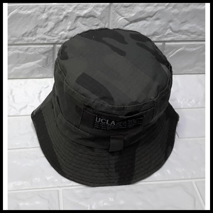 topi bucket hat import premium ucla 2 sisi army 2