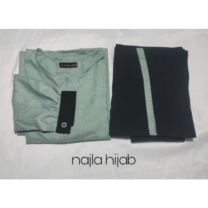 GAMIS ANAK SYARI SET LUBNA SIZE 10 UNTUK UMUR 10-11TH PLUS KHIMAR FREE CADAR TALI