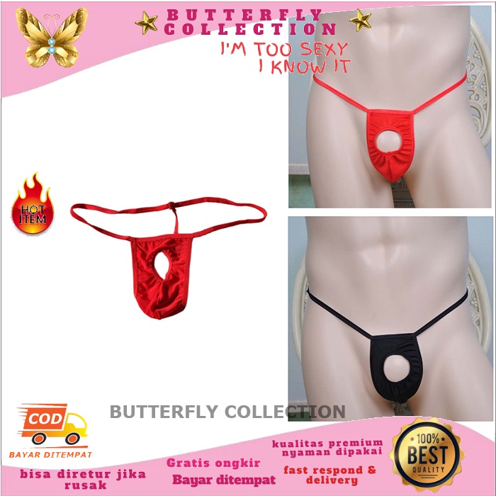GString Pria Thong Open Celana Dalam Pria Seksi terbuka G string tali BF 233