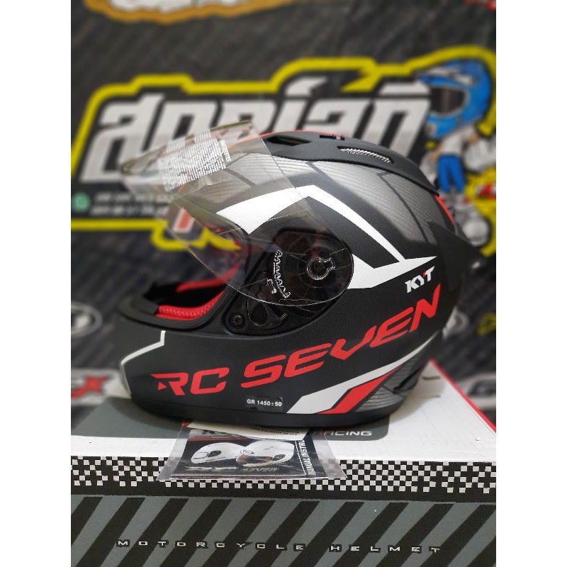 HELM KYT RC SEVEN MOTIF 18 BLACK MATT RED ORIGINAL HELM TOURING DRAG KYT RCSEVEN KYT RC7 KYT RC 7