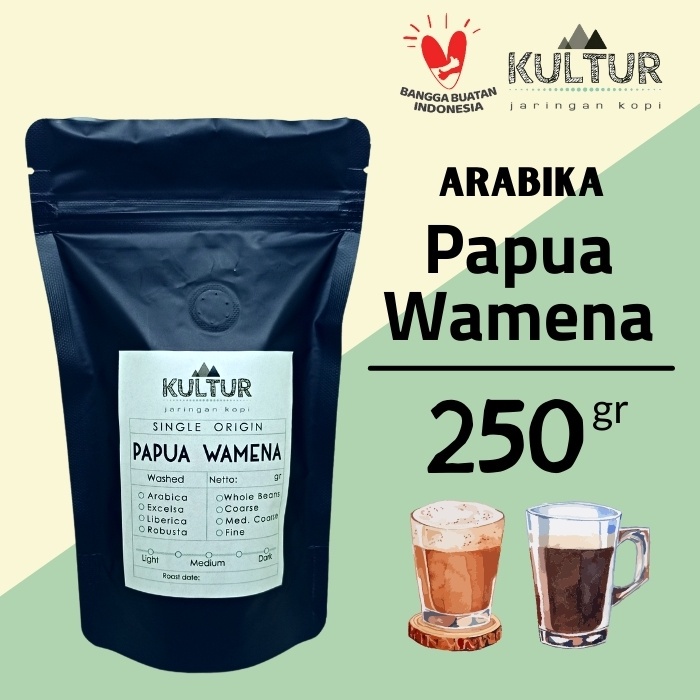 

COFFEE BEAN BIJI KOPI ARABIKA PAPUA WAMENA 250 GR