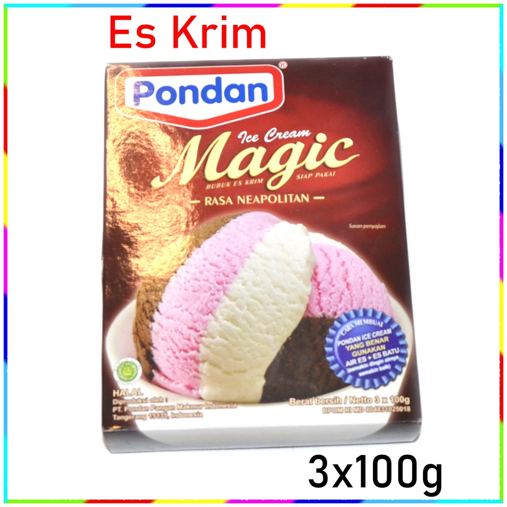 

bahan ice cream pondan bubuk ES KRIM siap pakai rasa neapolitan 300g