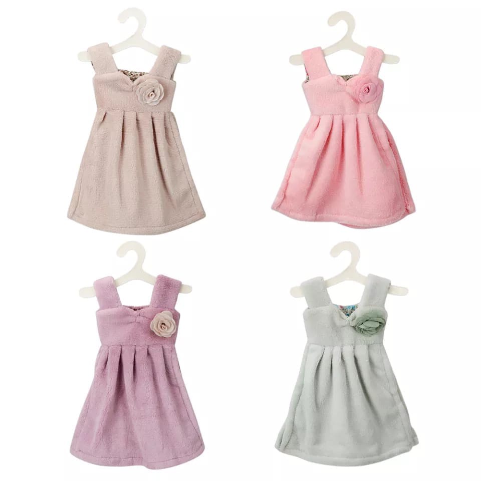 Premium (Mount) amatahari-LAP TANGAN BELUDRU LUCU MODEL BAJU DRESS / HANDUK GANTUNG DAPUR LEMBUT /