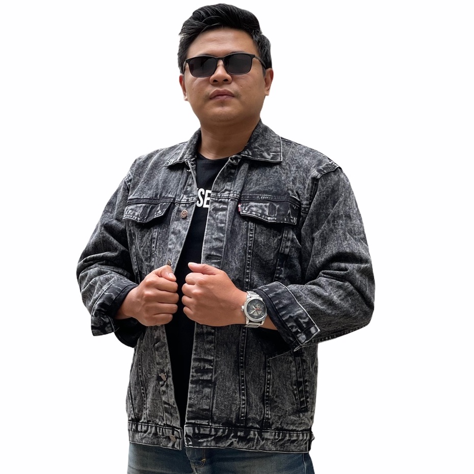 Jaket Jeans JUMBO Pria / Jaket Jeans BIGSIZE / Jaket Jeans OVERSIZE / Jaket Besar