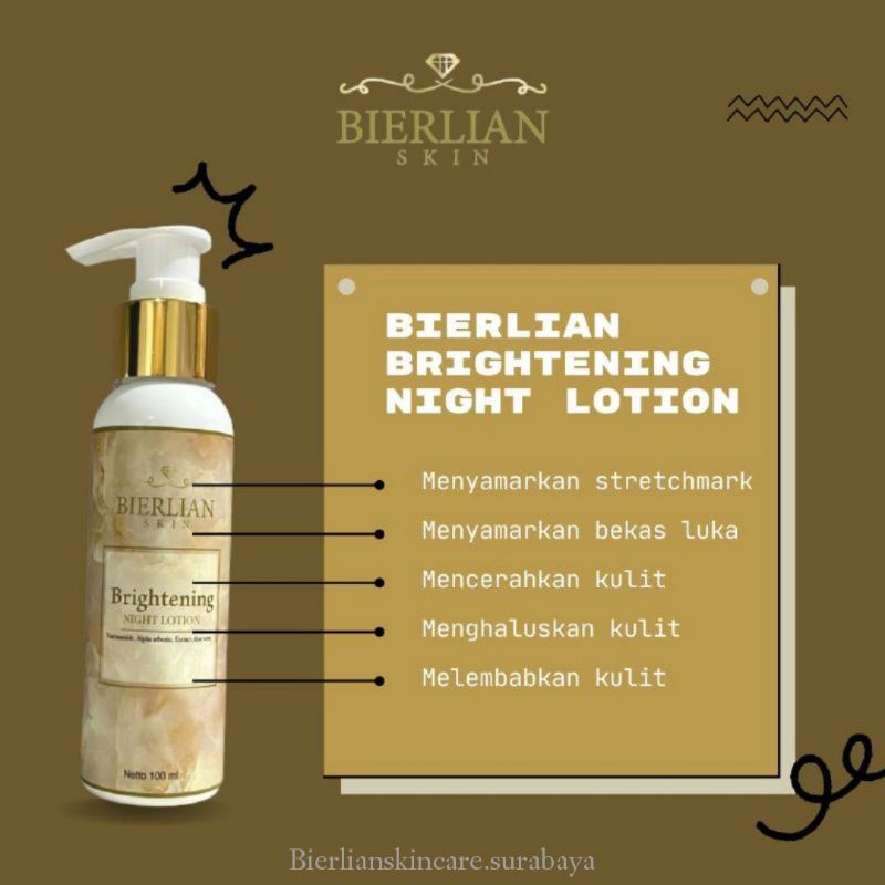 brightening night lotion BPOM bierlian || Hb pemutih bierlian || Night lotion || bierlian || bierlia