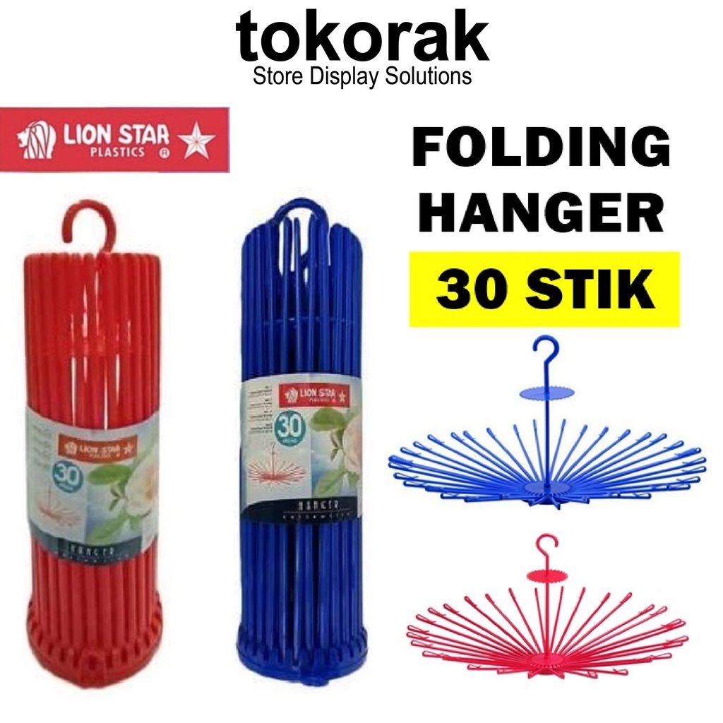 FOLDING HANGER 30 STIK GB-23 LION STAR - GANTUNGAN BAJU BAYI - JEMURAN BULAT