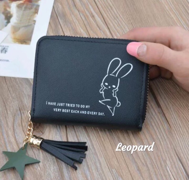 Dompet Mini Lipat Resleting Rumbai RABBITDANCECHEARLEADDER de star