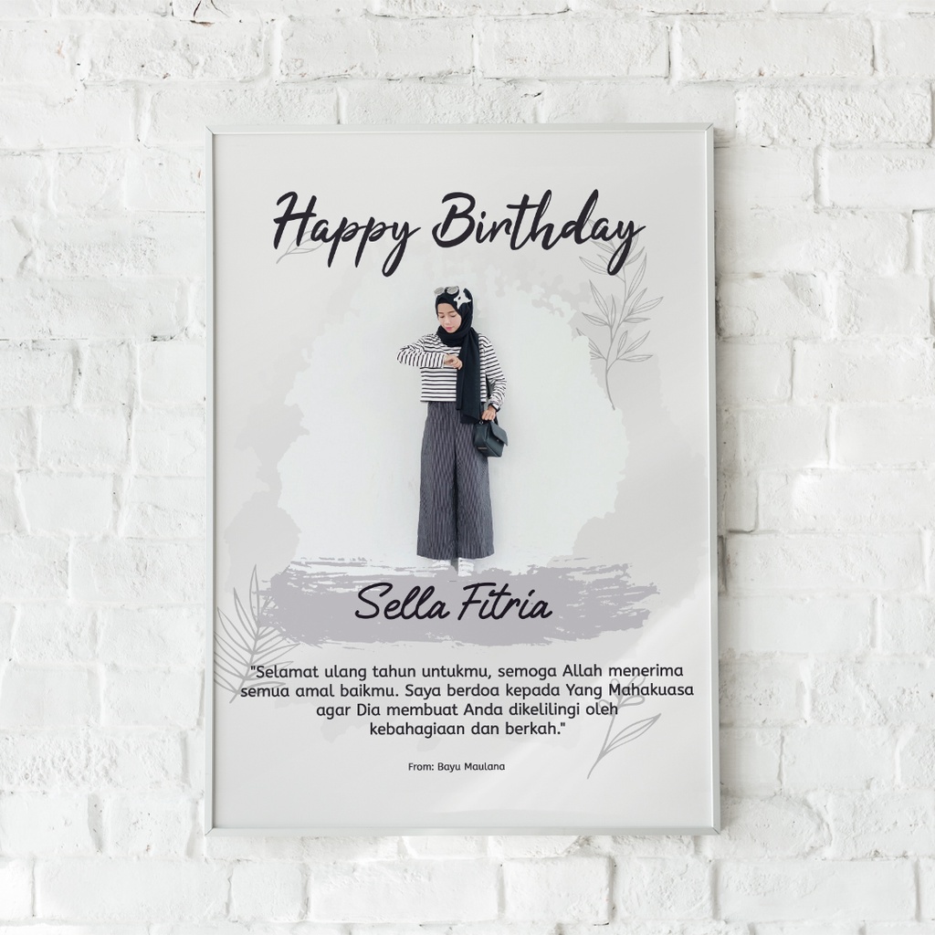 Custom Kado Hadiah Ultah Murah - Hiasan Dinding Ulang Tahun - Custom Hadiah Ultah Pacar - Custom Hia