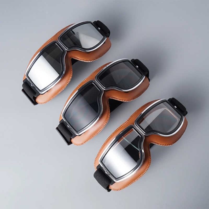 Zzz Kacamata Goggles Vintage Bahan Kulit Anti Gores / Debu Untuk Motor / ATV / Skuter Off Road