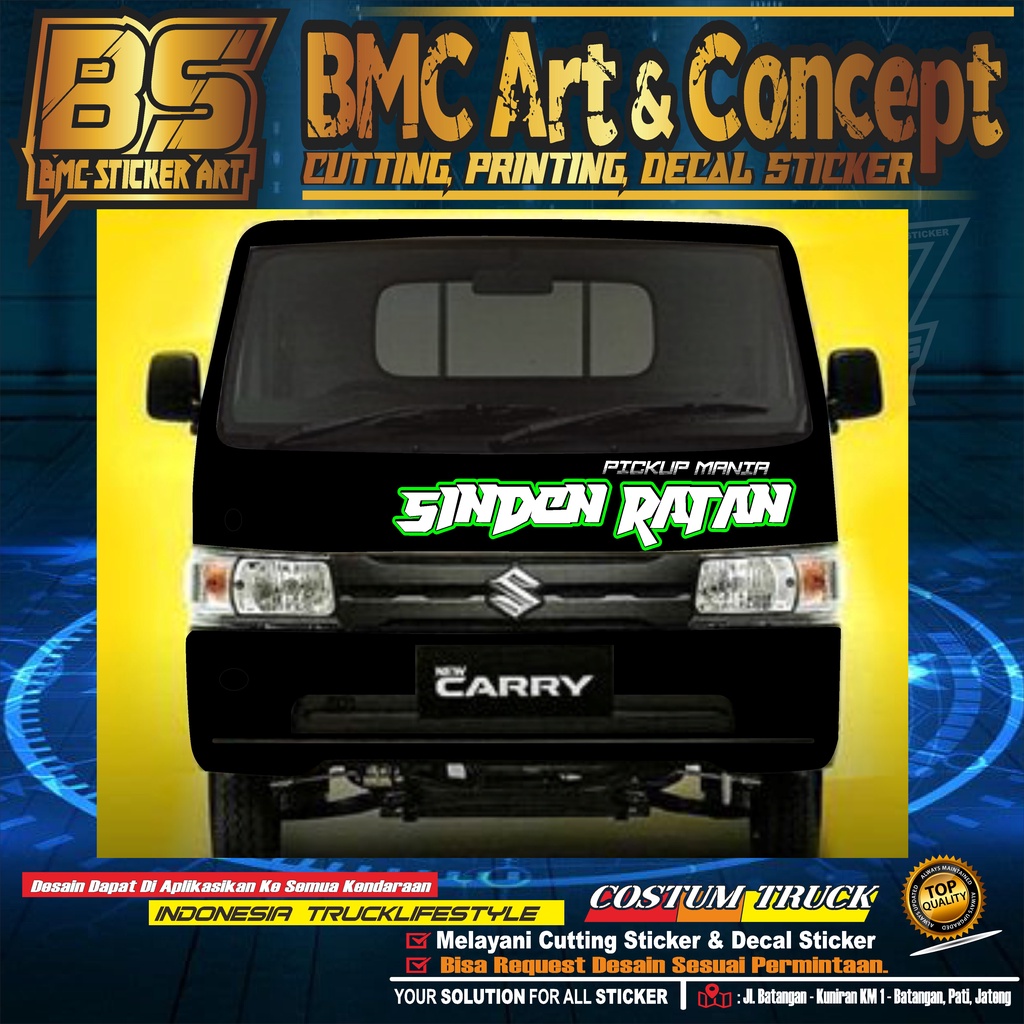 STICKER CUTTING KABIN DEPAN MOBIL PICKUP/STIKER VARIASI KABIN DEPAN PICKUP CARRY/TSS/TRAGA/GRANMAX