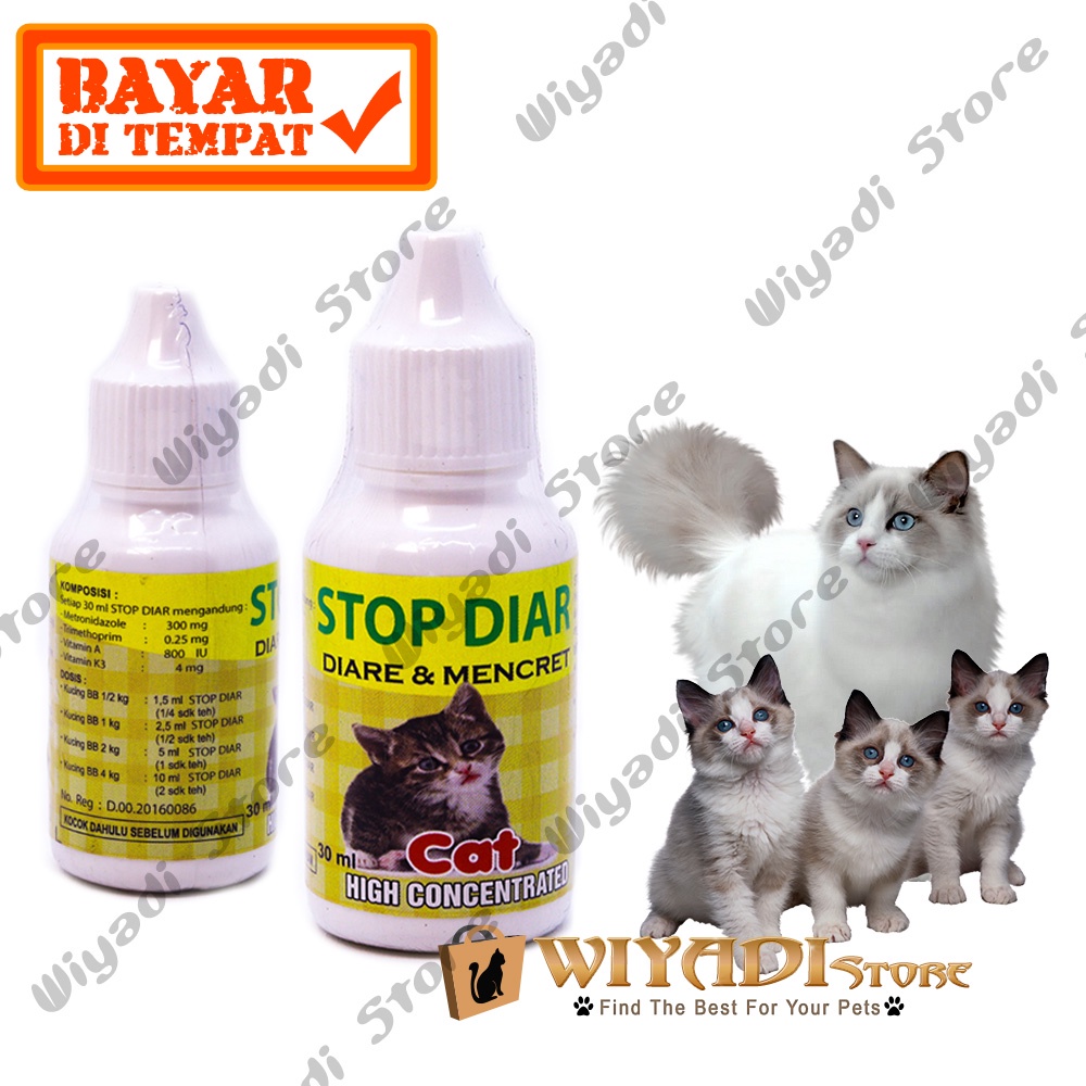 Stop Diar 30ml - Obat Diare Kembung Mencret pada Kucing Kitten Cepirit