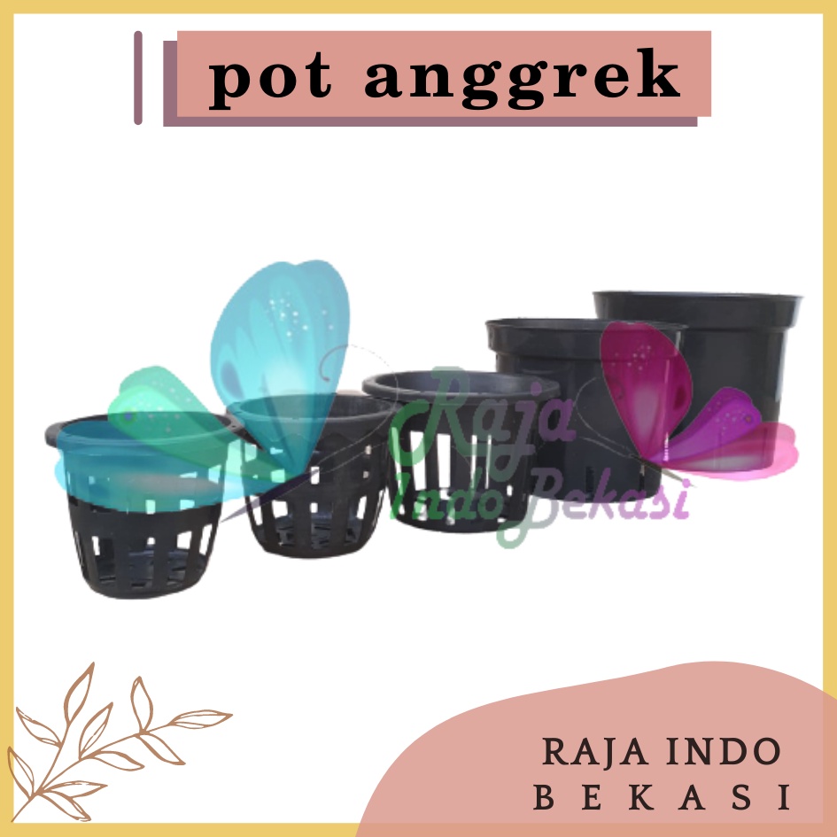 Pot Anggrek Orchid 10 12 17 20 Hitam Putih Bkn Pot Anggrek PLastik Sabut Kelapa Tanah Liat Kayu