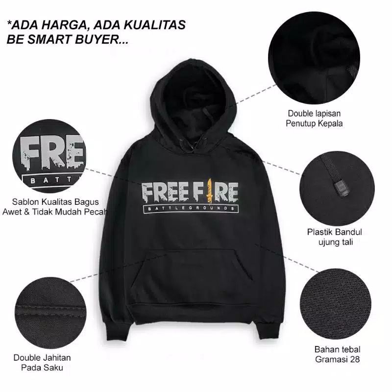 Jaket Free fire ank Hodie free fire Sweater anak tangung Jaket anak Jaket game Sweater free fire