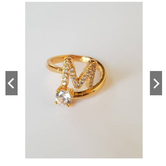 Fifi Fashion Cincin xuping / cincin alfabet GOLD / cincin huruf Xuping/ cincin inisial nama xuping