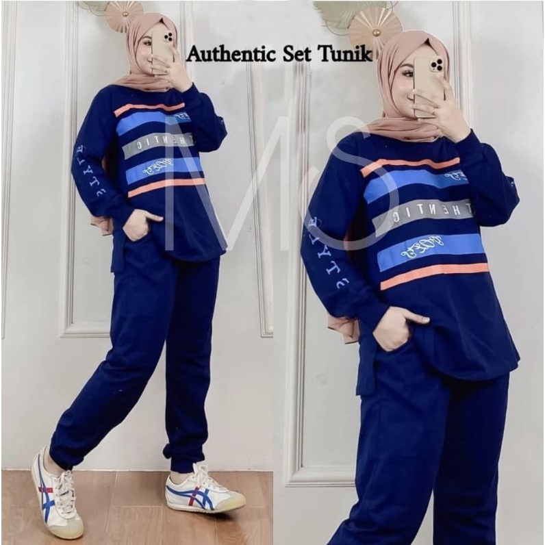 SET CELANA TUNIK AUTHENTIC, BABYTERRY, TUNIK SETELAN OLAHRAGA