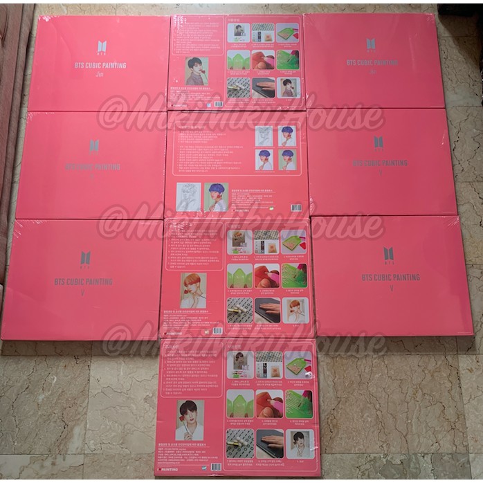 OFFICIAL BTS CUBIC PAINTING LUKISAN BTS FIGURE DOLL BT21 CHARACTER PAINTING KIT DYNAMITE BE MOTS