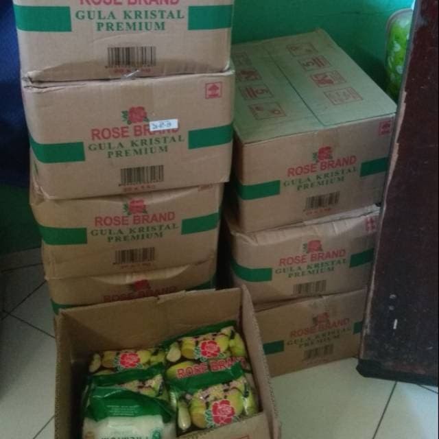 Rose Brand Gula PREMIUM HIJAU 1 KARTON - 1 KG isi 20 bungkus | Gula Pasir 1KG
