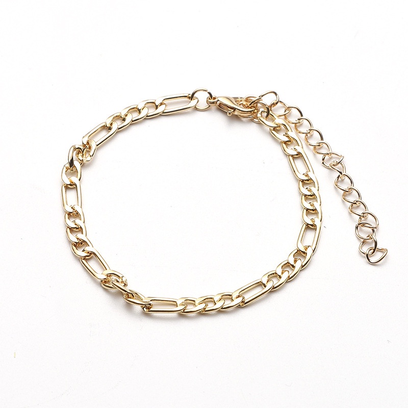 Gelang Rantai Bahan Metal Warna Emas Dan Silver Gaya Vintage Untuk Wanita